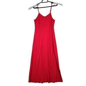 Womens Faded Glory Red Spaghetti Strap Maxi Dress Size M (8-10)